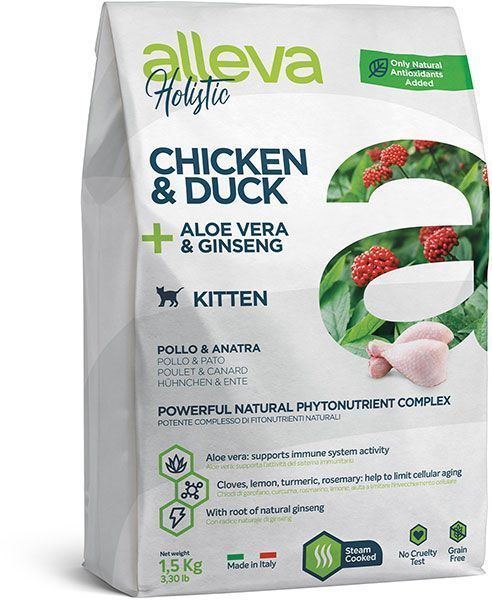 Диуса Пет Аллева Холистик д/котят курица,утка,алое вера и женьшень 1,5 кг