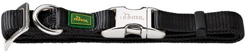 Hunter ошейник для собак ALU-Strong M (40-55 см) нейлон с металлической застежкой черный