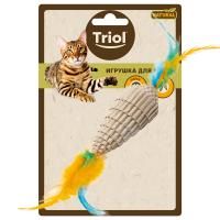 Игрушка для кошек Triol Триол из гофрокартона "Конус с перьями", 80/220мм