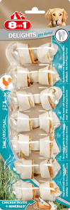 8in1 DENTAL DELIGHTS XS косточки с куриным мясом для мелких собак с минералами 7,5 см 7 шт