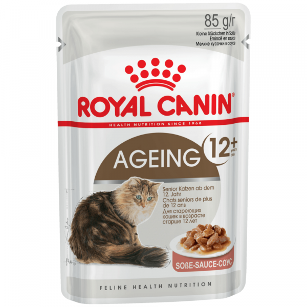 Корм для кошек Royal Canin Ageing 12+ Роял Канин для стареющих кошек старше 12 лет в соусе 85 гр. пауч