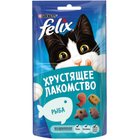 Феликс хрустящее лакомство д/кошек Рыба 60 г.