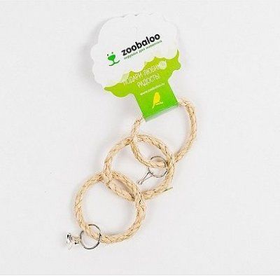 Три кольца сизаль с колокольчиком (25см) ZOOBALOO