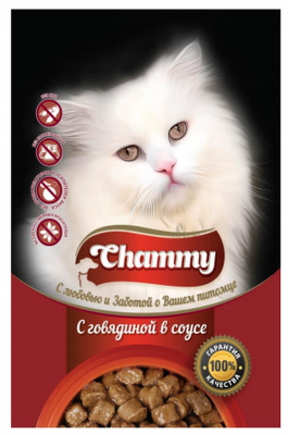 Chammy д/к 85 гр. говядина в соусе 