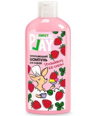 Шампунь д/с и кошек Animal Play укрепляющий Клубничное мороженое 300 мл.