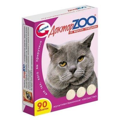 Доктор ZOO д/кош 90таб Говядина