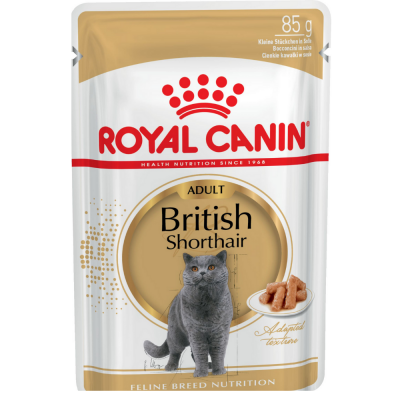 Корм для кошек Royal Canin Роял Канин породы Британская короткошерстная в соусе 85 гр.пауч