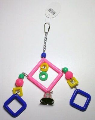 Игрушка д/птиц Percell 2 серьги квадр. 27,5см пластик