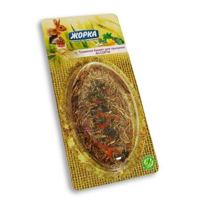 ЖОРКА д/грызунов Травяной брикет с веточками и листьями
