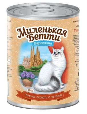 Миленькая Бетти д/к мясное ассорти/печень 400 гр. ж/б