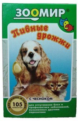 Пивные дрожжи д/жив 105таб Чеснок