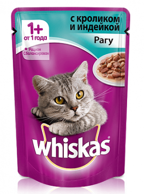 Вискас д/к 85 гр. (кролик/индейка рагу)