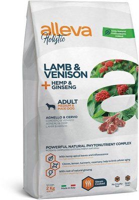 Корм для собак средних и крупных пород Диуса Пет Аллева Holistic Lamb & Venison + Hemp & Ginseng Med