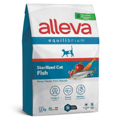 Корм для кошек Alleva Equilibrium Fish Sterilized Диуса Пет Аллева Эквилибриум для стерилизованных с рыбой