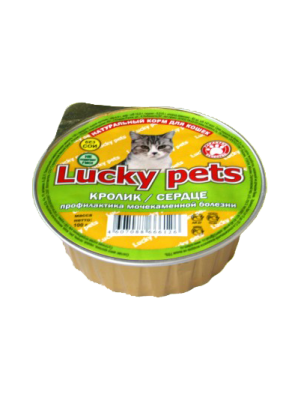 Корм д/кошек Lucky Pets консервы кролик с печенью 100 гр
