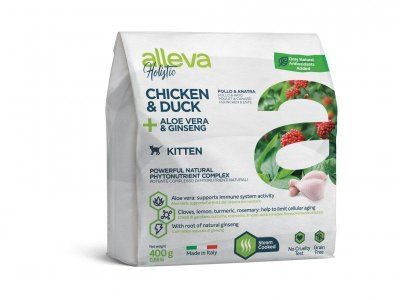 Диуса Пет Аллева Холистик д/котят курица,утка,алое вера и женьшень 400 гр.