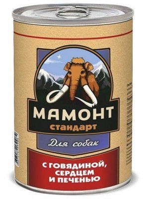 Мамонт д/с говядина,сердце, печень 970 гр. ж/б