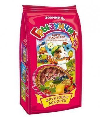 ГРЫЗУНЧИК 3 Фруктовое ассорти 200 гр (Зоомир)